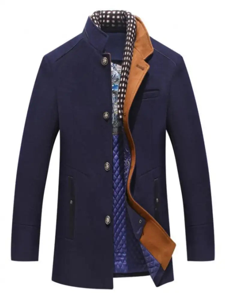 Men’s Plus Size Quilted Inner Long Sleeve Coat