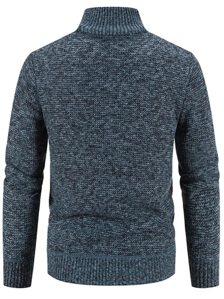 Men’s Plus Size Quilted Knit Bomber Jacket with Stand Collar