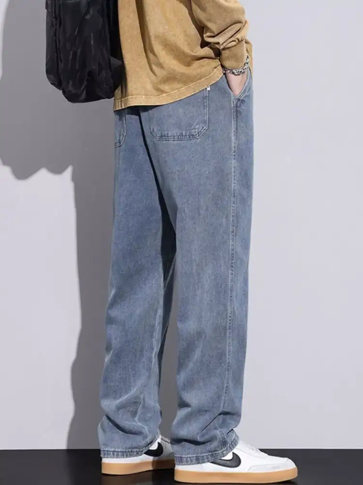 Men’s Plus Size Relaxed Fit Drawstring Jeans