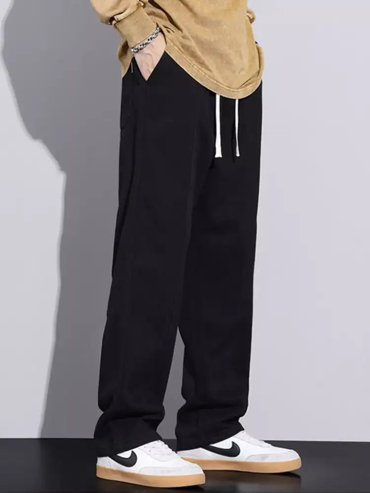 Men’s Plus Size Relaxed Fit Drawstring Jeans