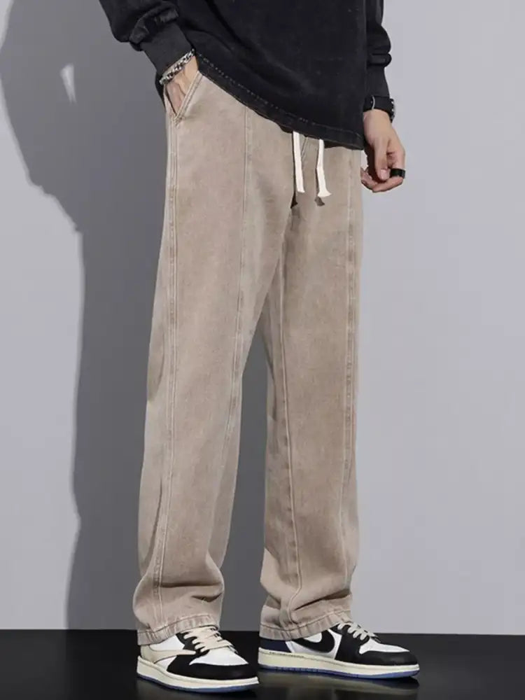 Men’s Plus Size Relaxed Fit Drawstring Jeans