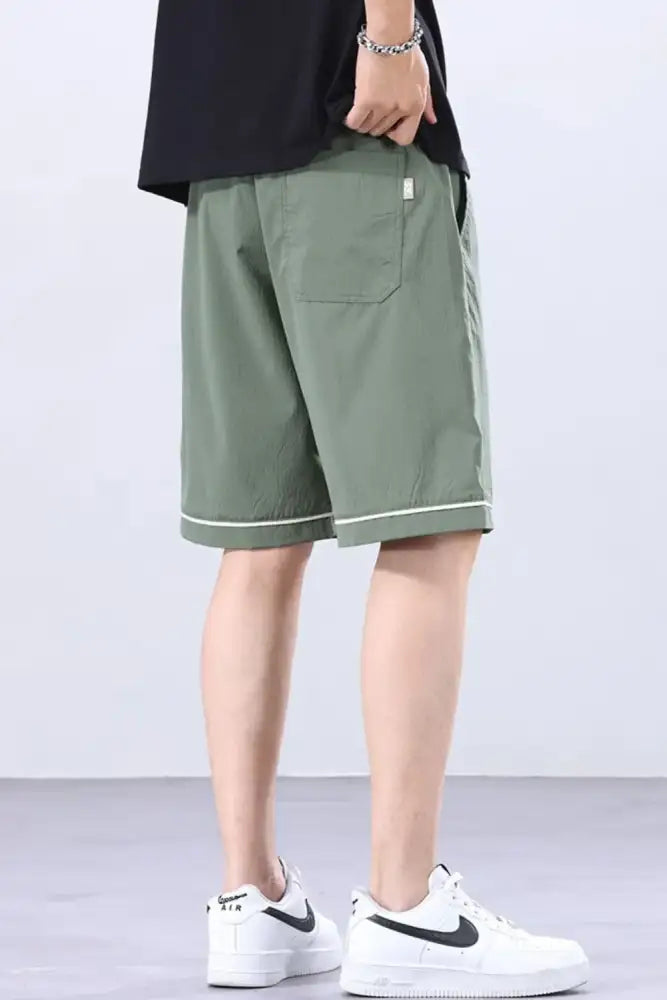 Men’s Plus Size Relaxed Fit Drawstring Shorts with Contrast Trim