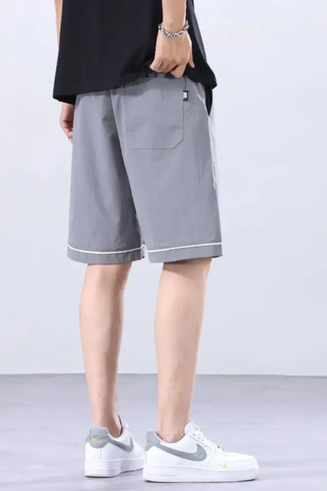 Men’s Plus Size Relaxed Fit Drawstring Shorts with Contrast Trim