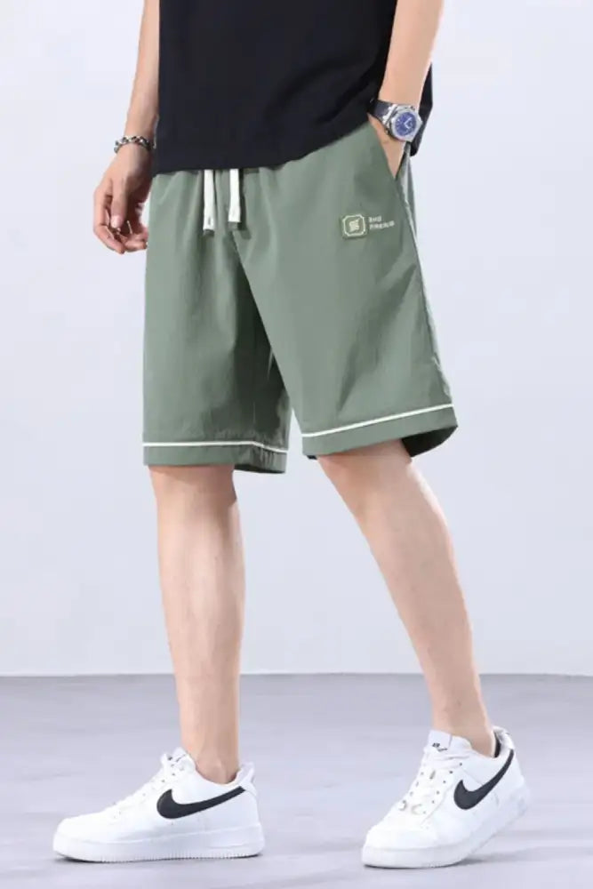 Men’s Plus Size Relaxed Fit Drawstring Shorts with Contrast Trim