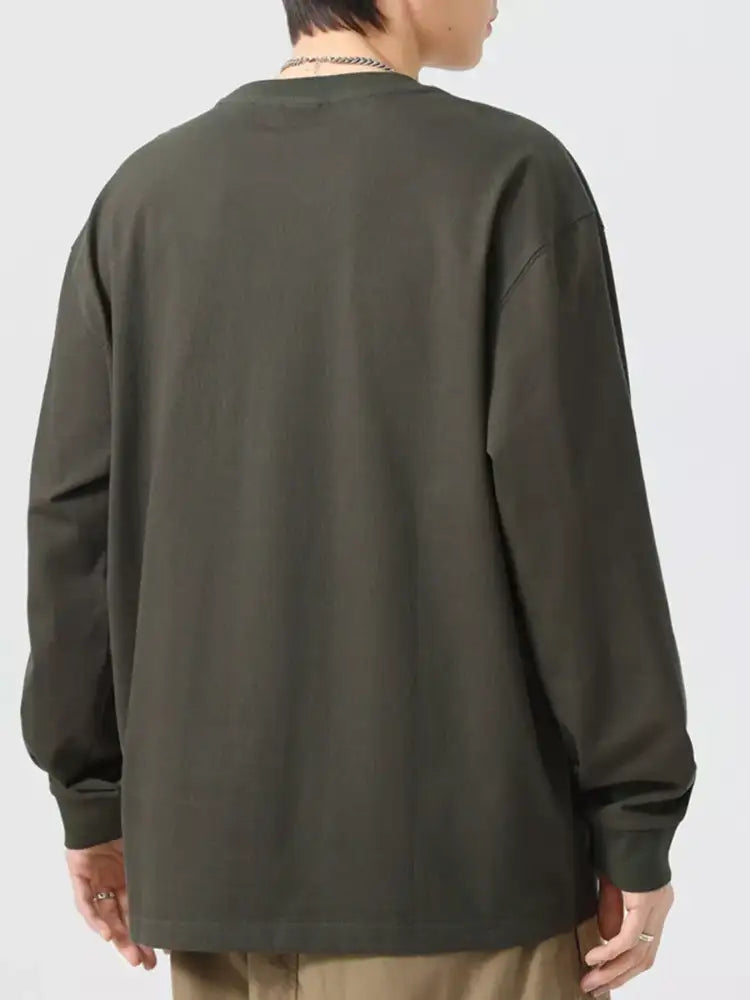 Men’s Plus Size Round Neck Long Sleeve T-Shirt