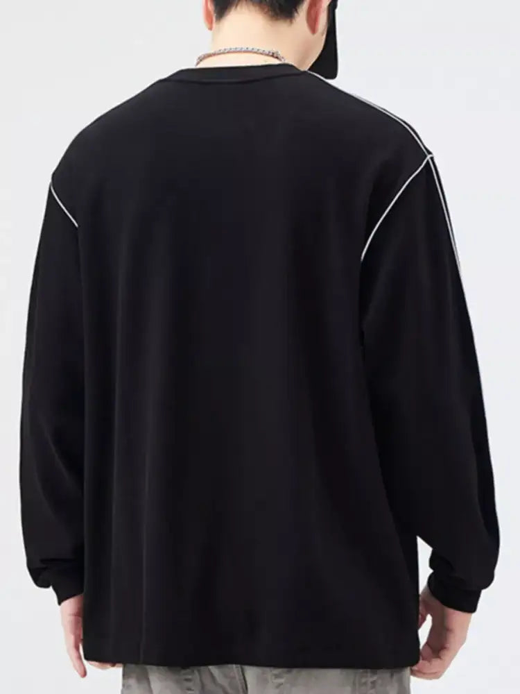 Men’s Plus Size Round Neck Long Sleeve T-Shirt