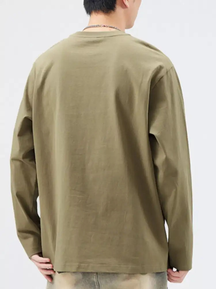 Men’s Plus Size Round Neck Long Sleeve T-Shirt