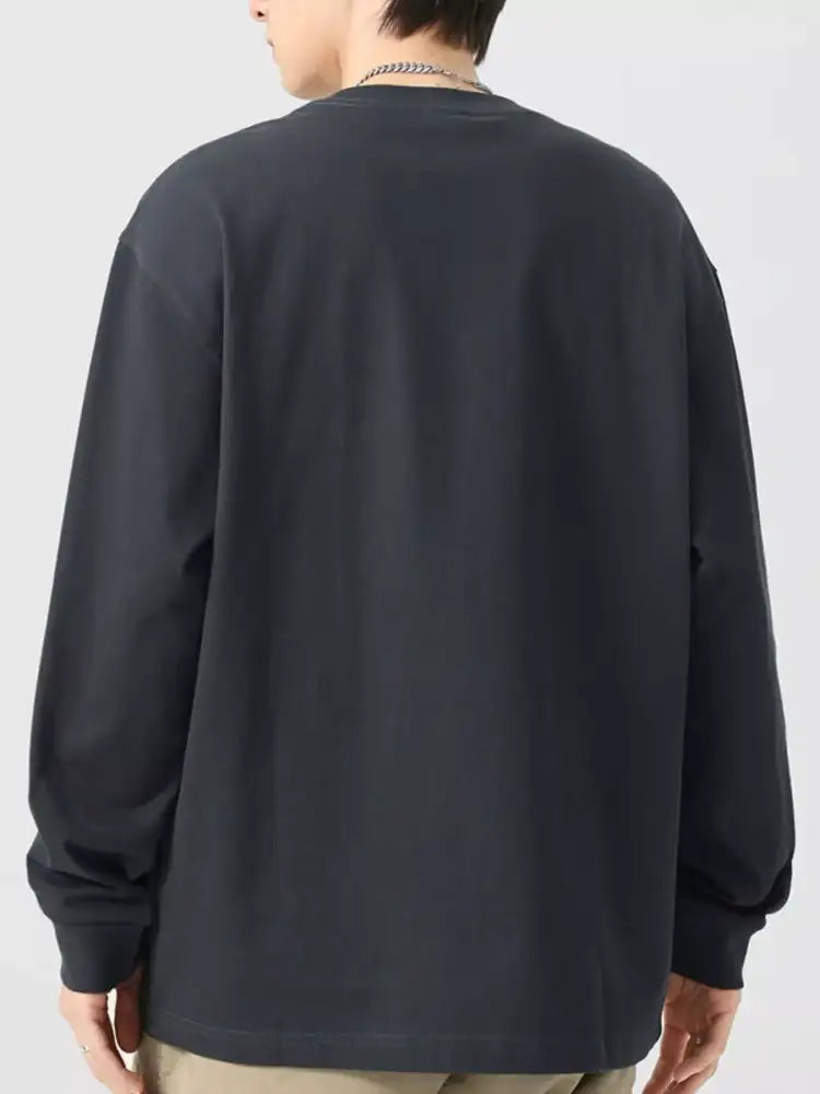 Men’s Plus Size Round Neck Long Sleeve T-Shirt