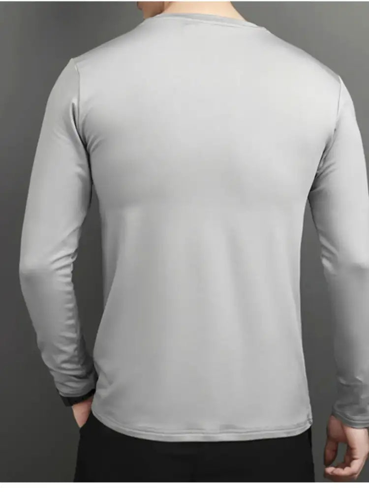 Men’s Plus Size Round Neck Long Sleeve T-Shirt