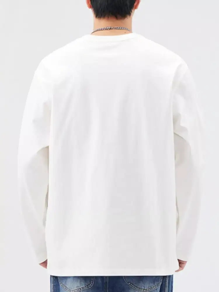 Men’s Plus Size Round Neck Long Sleeve T-Shirt