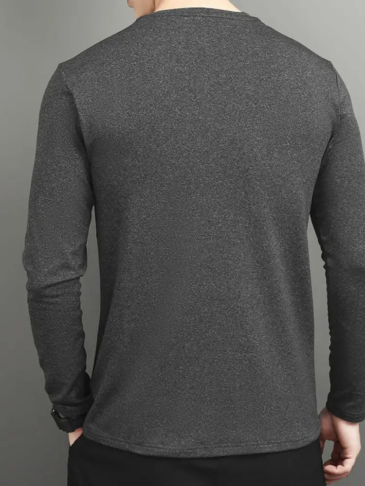 Men’s Plus Size Round Neck Long Sleeve T-Shirt