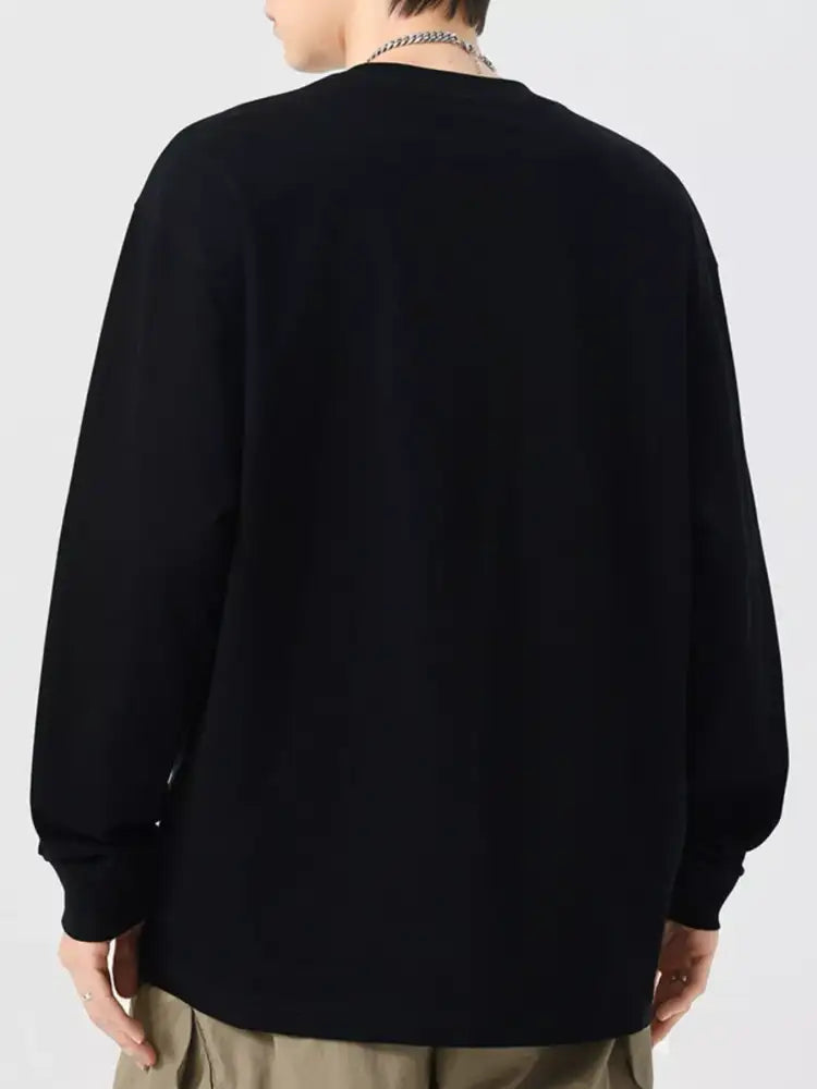 Men’s Plus Size Round Neck Long Sleeve T-Shirt