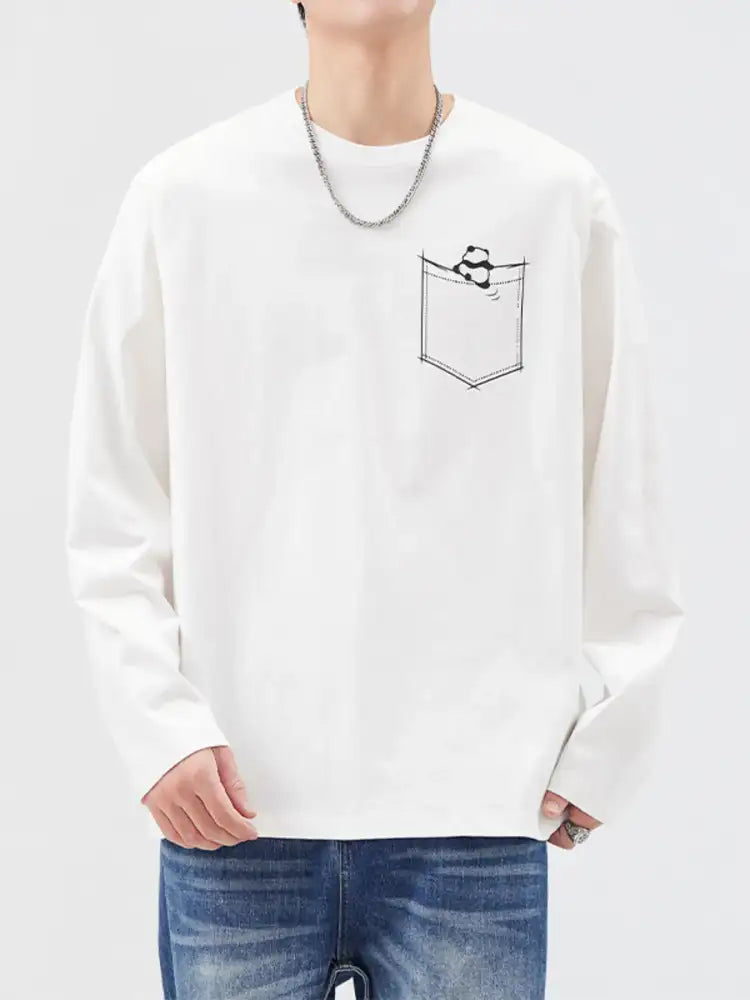 Men’s Plus Size Round Neck Long Sleeve T-Shirt