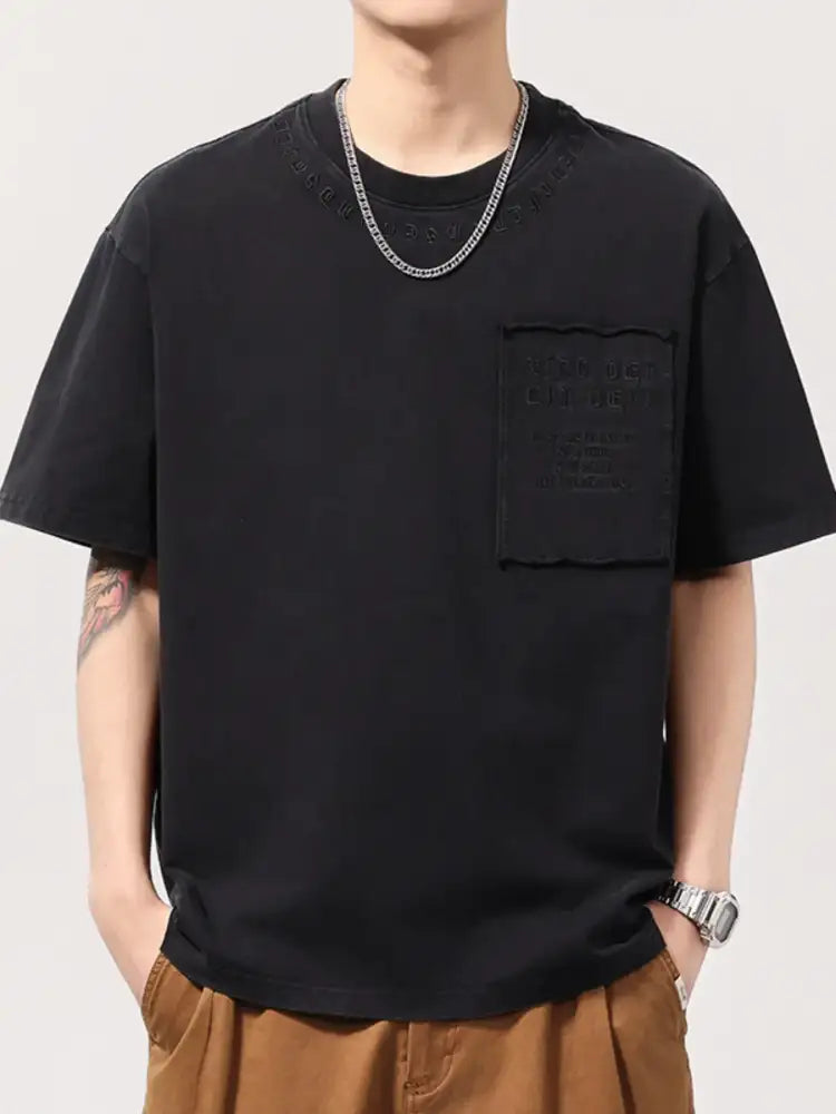 Men’s Plus Size Round Neck Short Sleeve T-Shirt