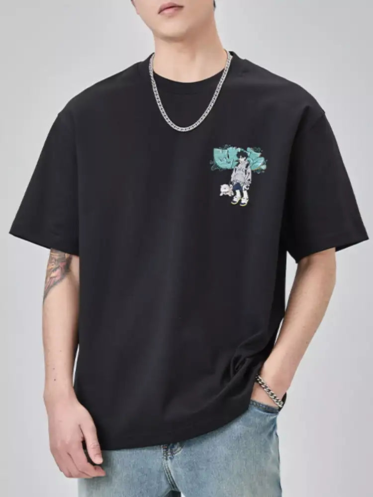 Men’s Plus Size Round Neck Short Sleeve T-Shirt