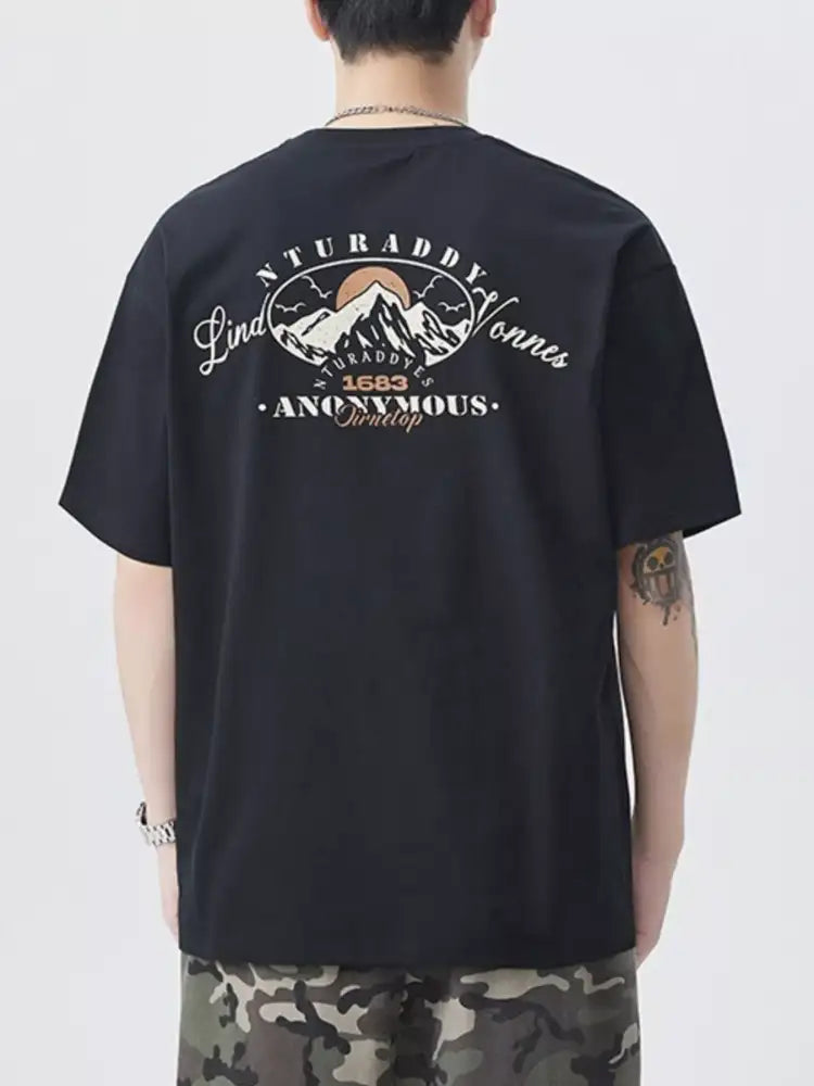 Men’s Plus Size Round Neck Short Sleeve T-Shirt