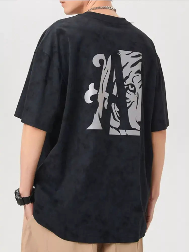 Men’s Plus Size Round Neck Short Sleeve T-Shirt