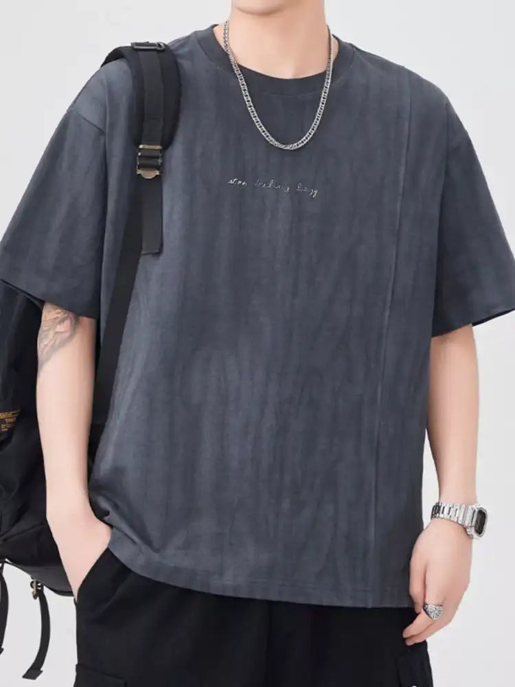 Men’s Plus Size Round Neck Short Sleeve T-Shirt