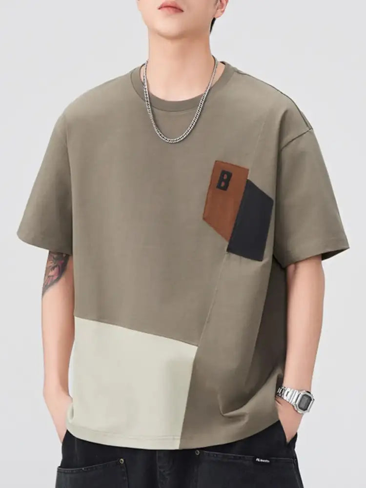 Men’s Plus Size Round Neck Short Sleeve T-Shirt