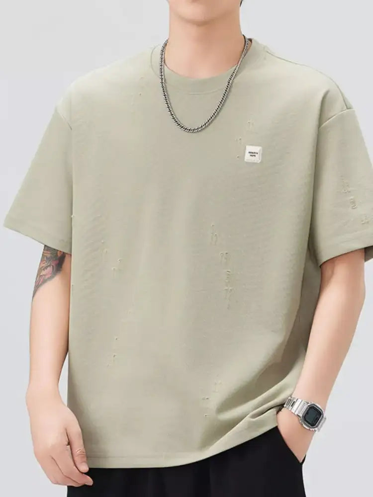 Men’s Plus Size Round Neck Short Sleeve T-Shirt