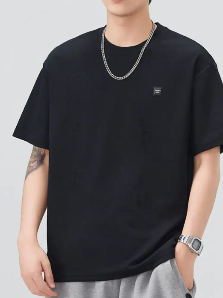 Men’s Plus Size Round Neck Short Sleeve T-Shirt