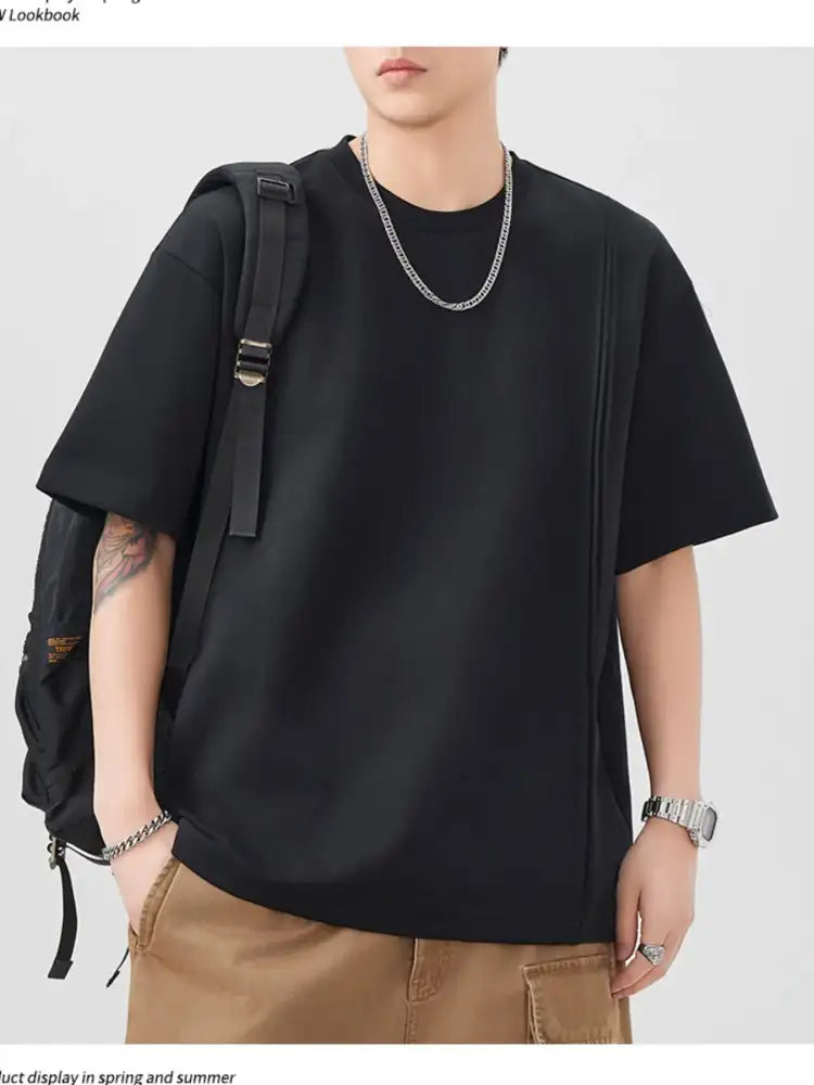 Men’s Plus Size Round Neck Short Sleeve T-Shirt