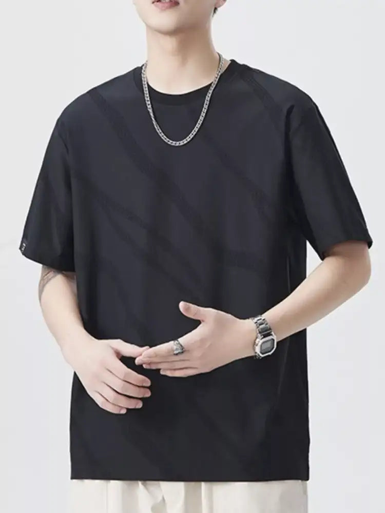 Men’s Plus Size Round Neck Short Sleeve T-Shirt