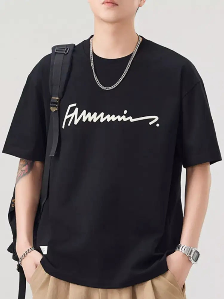 Men’s Plus Size Round Neck Short Sleeve T-Shirt