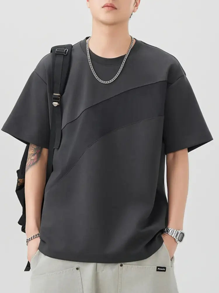 Men’s Plus Size Round Neck Short Sleeve T-Shirt