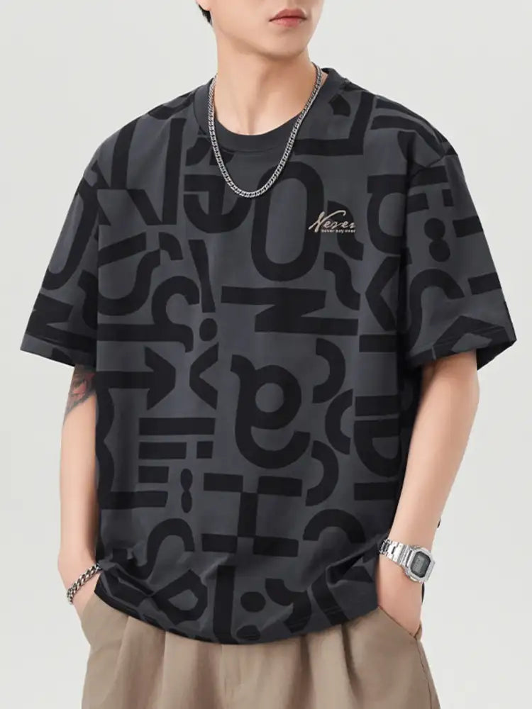 Men’s Plus Size Round Neck Short Sleeve T-Shirt