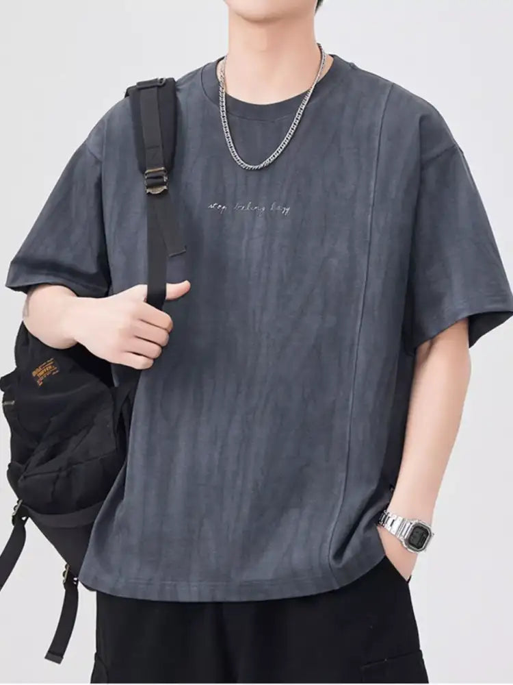 Men’s Plus Size Round Neck Short Sleeve T-Shirt
