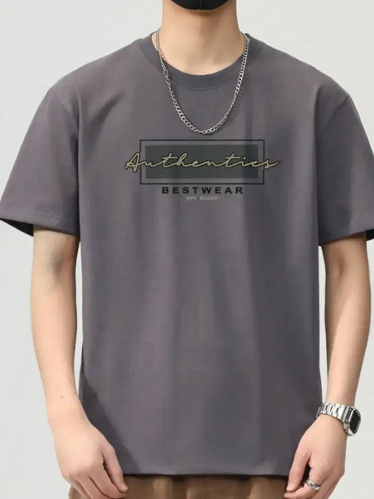 Men’s Plus Size Round Neck Short Sleeve T-Shirt