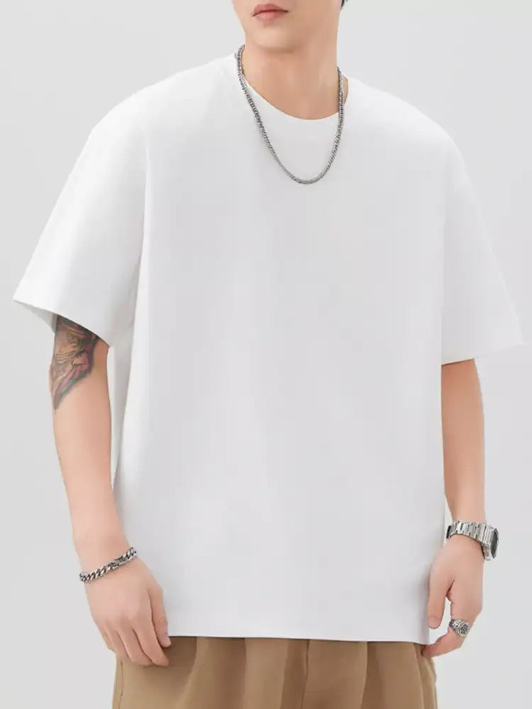 Men’s Plus Size Round Neck Short Sleeve T-Shirt