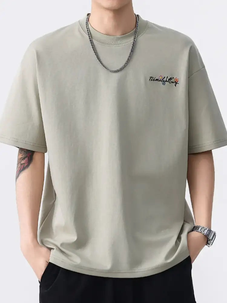 Men’s Plus Size Round Neck Short Sleeve T-Shirt