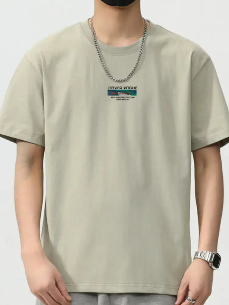 Men’s Plus Size Round Neck Short Sleeve T-Shirt