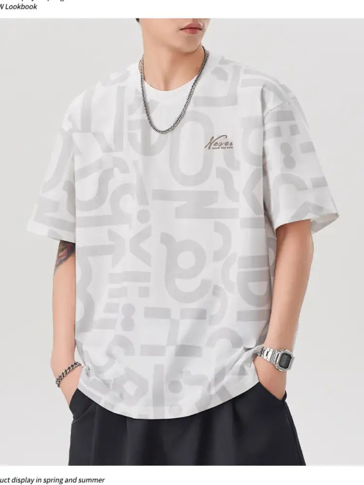 Men’s Plus Size Round Neck Short Sleeve T-Shirt