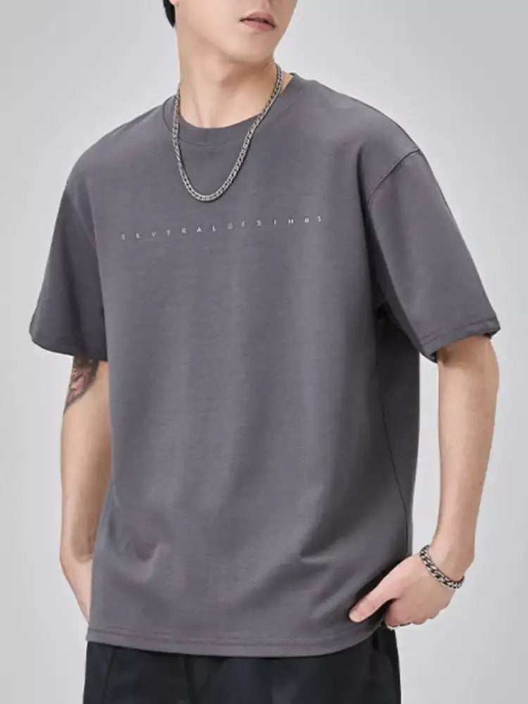 Men’s Plus Size Round Neck Short Sleeve T-Shirt