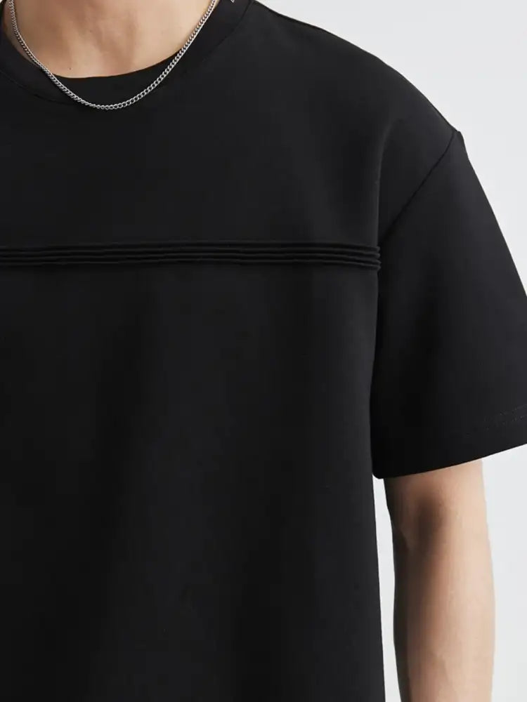 Men’s Plus Size Round Neck Short Sleeve Top and Shorts Set