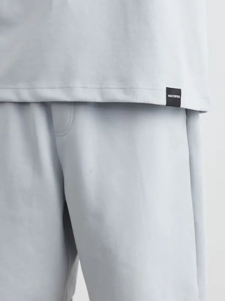 Men’s Plus Size Round Neck Short Sleeve Top and Shorts Set