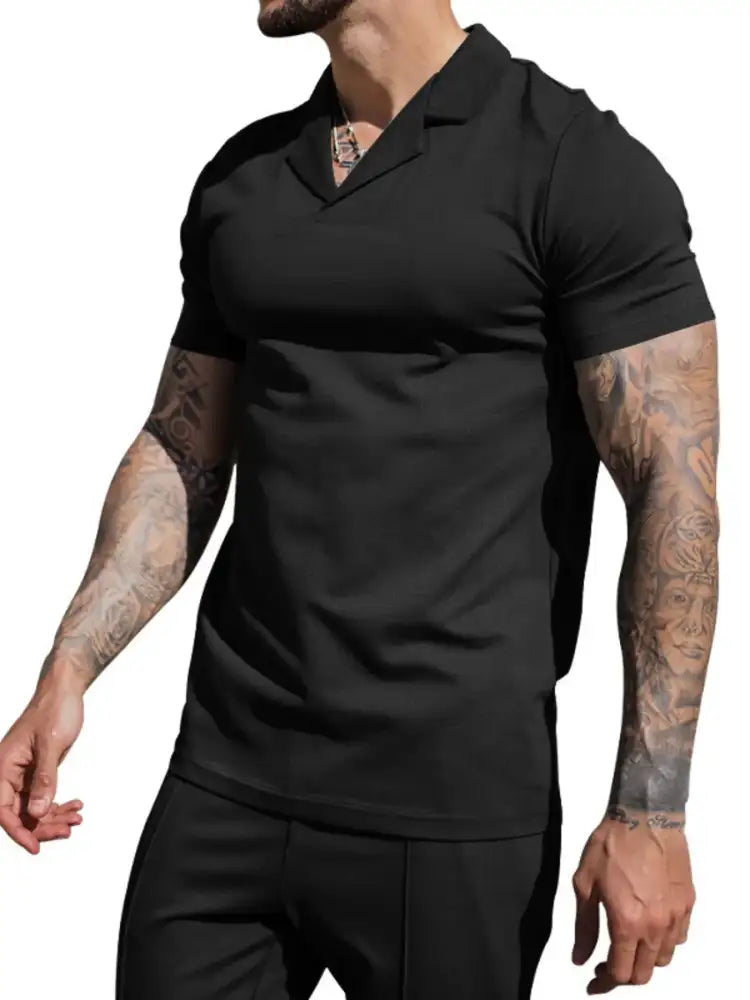 Men’s Plus Size Short Sleeve Top and Shorts Set