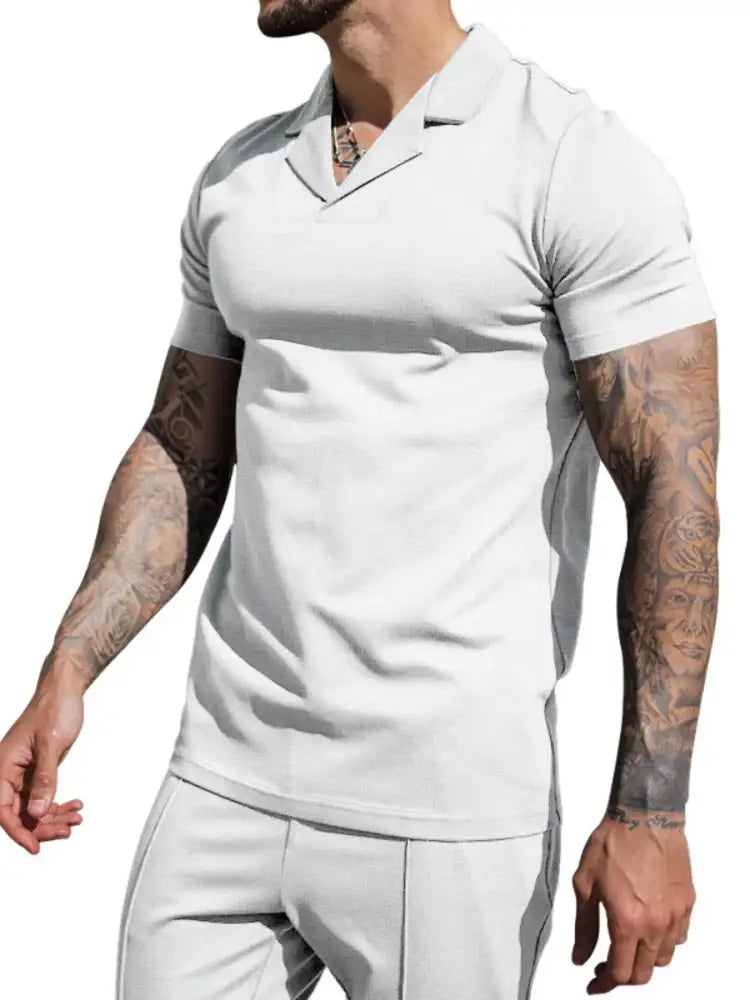 Men’s Plus Size Short Sleeve Top and Shorts Set