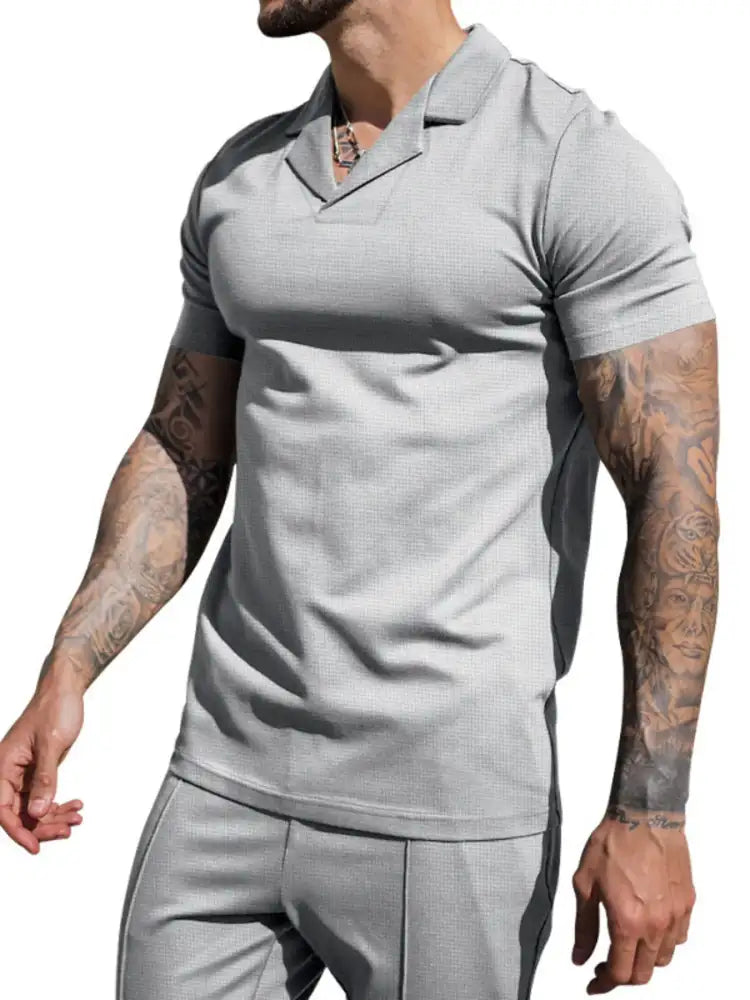 Men’s Plus Size Short Sleeve Top and Shorts Set