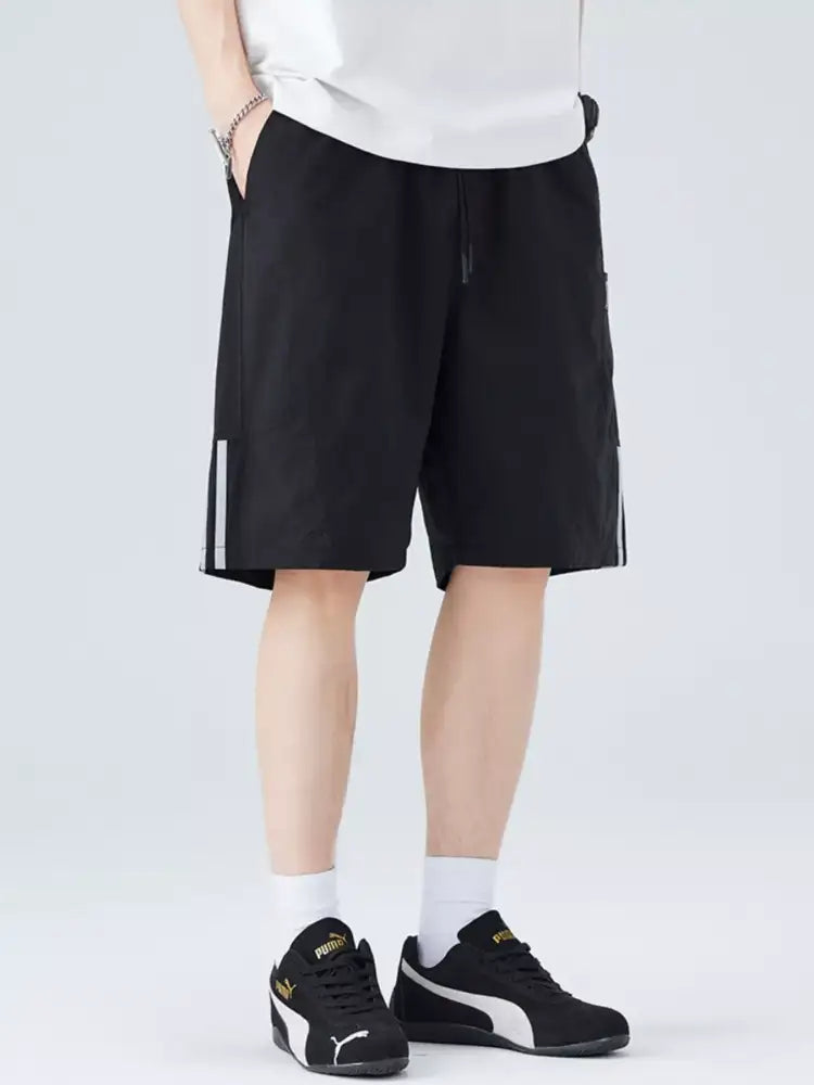 Men’s Plus Size Side Striped Drawstring Shorts