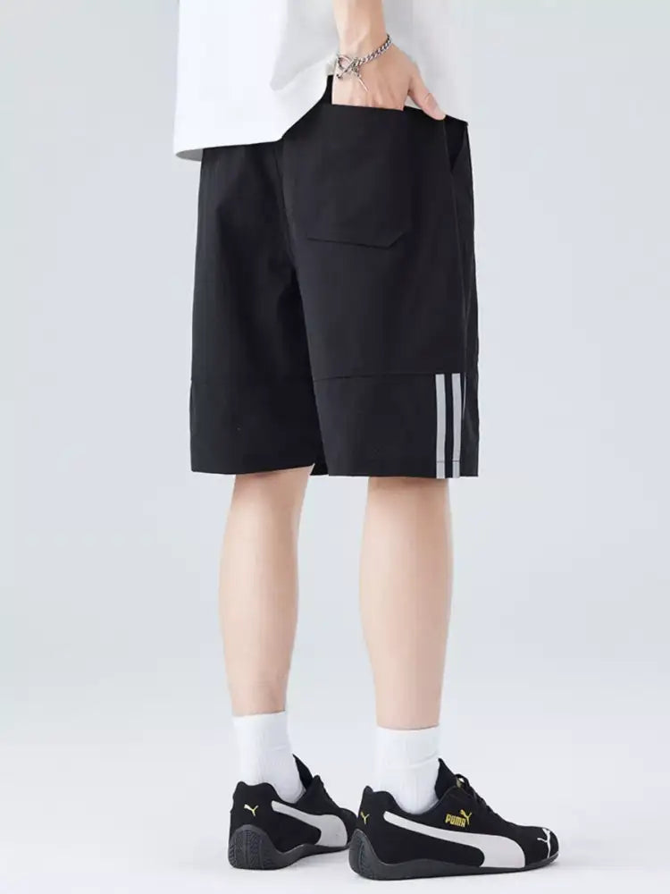 Men’s Plus Size Side Striped Drawstring Shorts