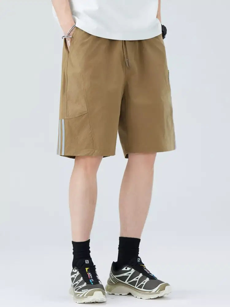 Men’s Plus Size Side Striped Drawstring Shorts