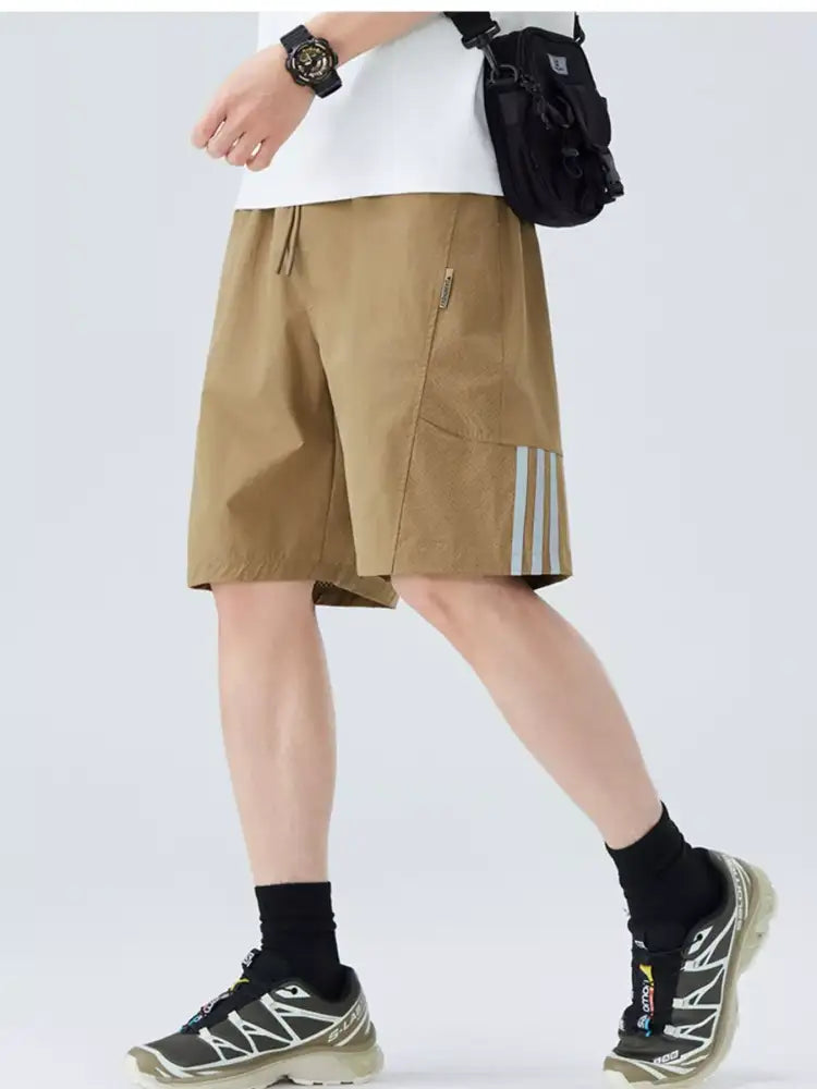 Men’s Plus Size Side Striped Drawstring Shorts