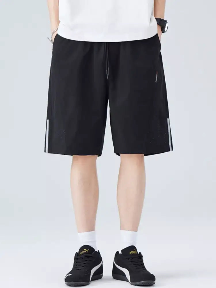 Men’s Plus Size Side Striped Drawstring Shorts