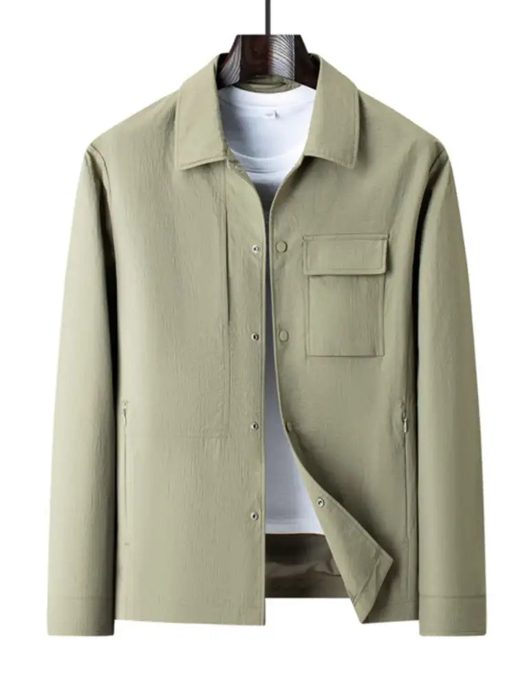 Men’s Plus Size Snap Down Long Sleeve Jacket