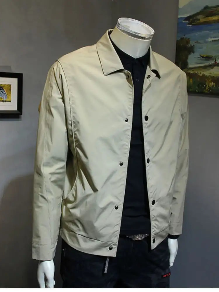 Men’s Plus Size Snap Down Long Sleeve Jacket