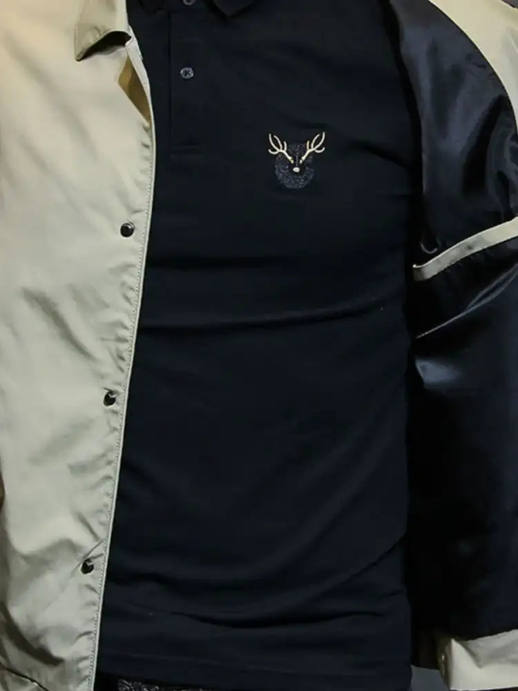 Men’s Plus Size Snap Down Long Sleeve Jacket